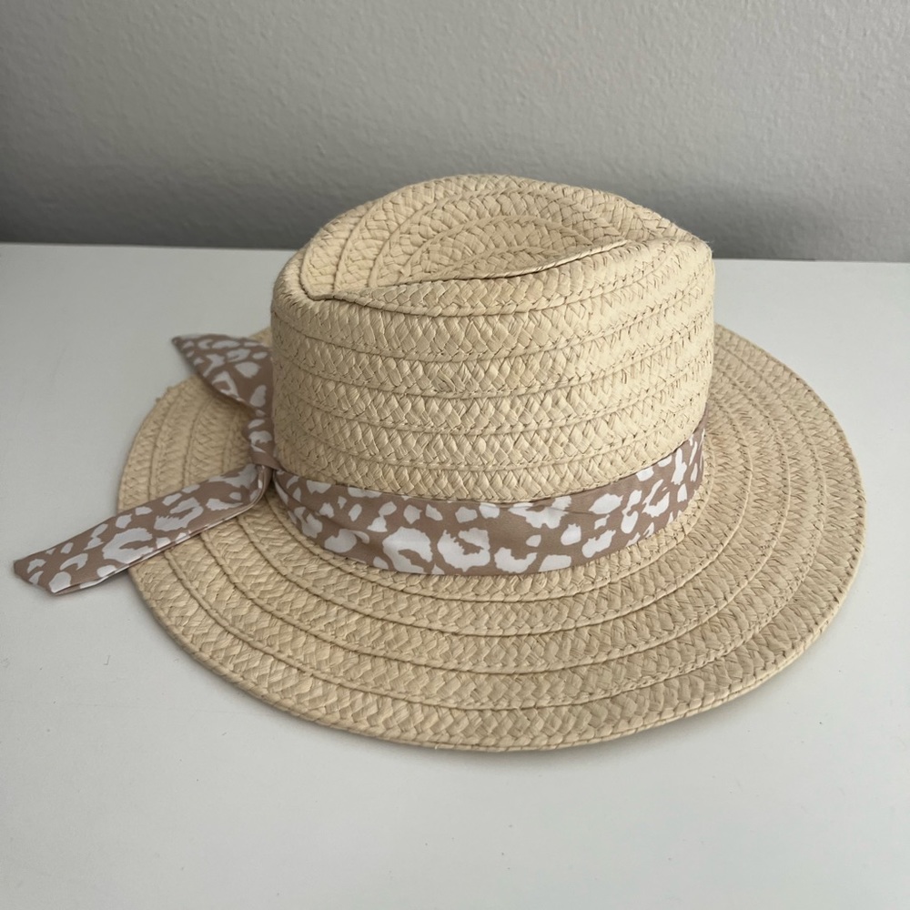 Girls Straw Wide Brim Hat - Picture 4 of 7